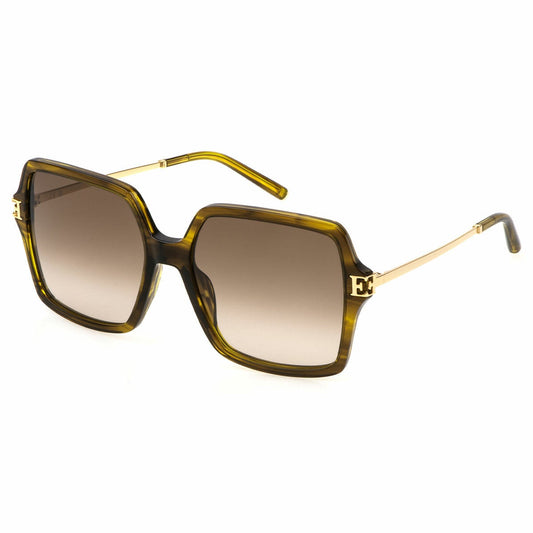 Escada Square Sunglasses Womens 57mm Brown Gradient Lens Acetate SESE46 5706U8