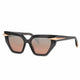 Roberto Cavalli SRC001M Geometric Sunglasses Pink Mirror Lens 54mm Women's