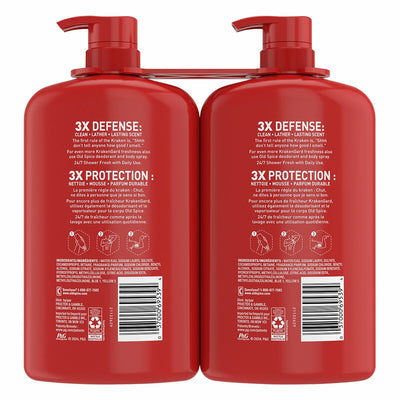 Old Spice Krakengard 2 x 987ml Body Wash Long-Lasting Scent