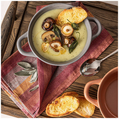 Over and Back Soup Bowls With Handle 6 Piece Set Modern Colour Palette