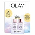 Olay Super SPF50 Fluid Moisturiser 2 x 50ml Lightweight Makeup Primer