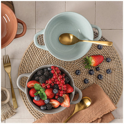 Over and Back Soup Bowls With Handle 6 Piece Set Modern Colour Palette