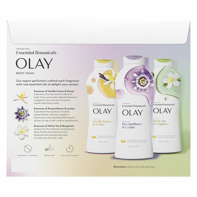 Olay Essential Botanicals Body Wash 3 x 700ml Essential Oils Triple Pack