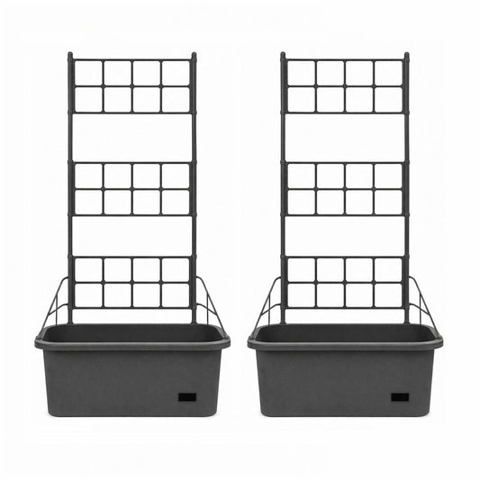 Greenlife Mobile Vege Patch with Trellis 2 Pack Self Watering 40 Litre