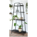 Takasho 4 Tier Modern Plant Stand - Hammertone Silver