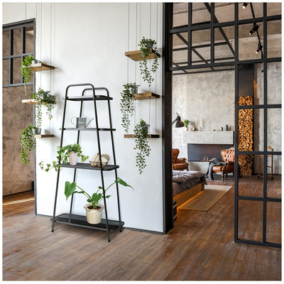 Takasho 4 Tier Modern Plant Stand - Hammertone Silver