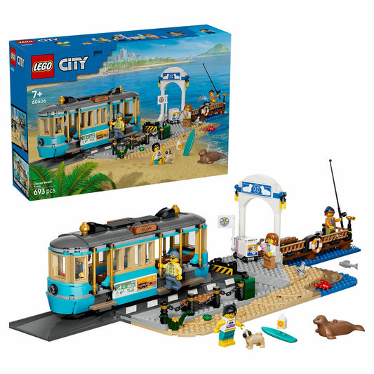 LEGO City Classic Beach Streetcar Building Set Tram Toy Ages 7 Plus 60506