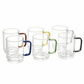 King Crystal Borosilicate Stackable Glass Mug 410mL 6 Piece Set