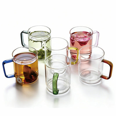 King Crystal Borosilicate Stackable Glass Mug 410mL 6 Piece Set