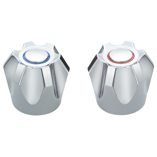 Shaw & Mason Chrome PVC Six Point Tap Handles Pair - Durable - Lightweight - Ergonomic - Auzzistore