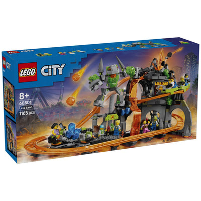 LEGO City Lava Land Roller Coaster Park Building Set 1165 Pieces 60501
