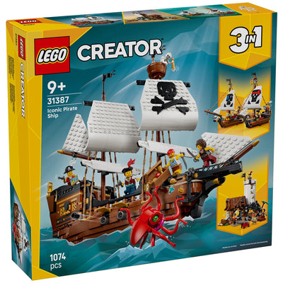LEGO Creator 3 in 1 Iconic Pirate Ship Building Set 1074 Pieces 31387