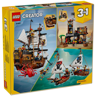 LEGO Creator 3 in 1 Iconic Pirate Ship Building Set 1074 Pieces 31387