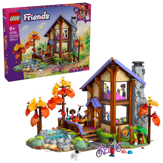 LEGO Friends Cosy Fall Forest Cabin Building Set 1229 Pieces 42705