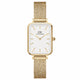 Daniel Wellington Quadro Women's Watch White Square Dial Gold Mesh DW00100556