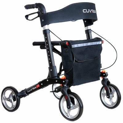 Cuvria Rollator Carbon Fibre Print 20.3cm Wheel Lightweight Aluminium