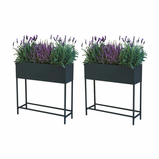 Greenlife Raised Planter Box 800 x 240 x 800mm 2 Pack Galvanised Steel