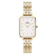 Daniel Wellington Quadro Women's Watch White Dial Gold 5 Link Strap DW00100622