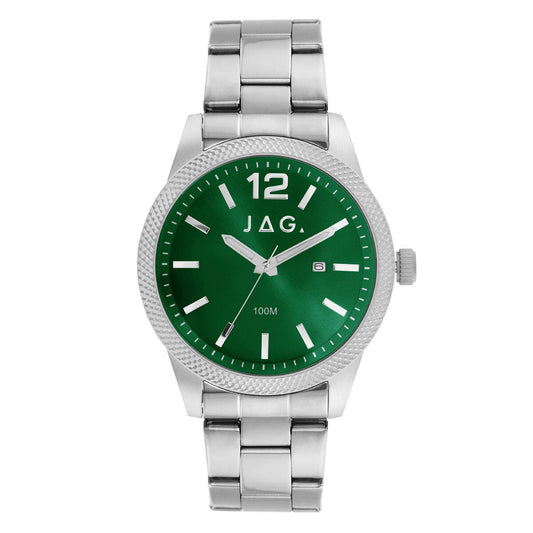 JAG Apollo Mens Watch Green Dial Stainless Steel Quartz Silver J2902A