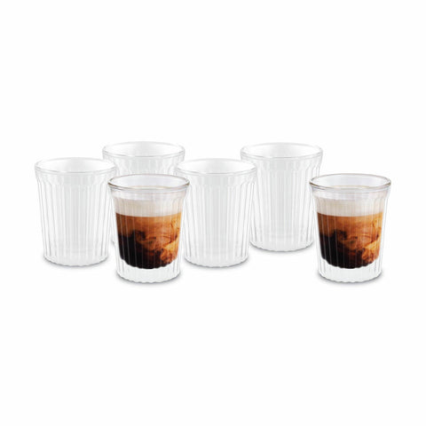 Avanti Rigato Double Wall Drinking Glasses 250ml 6 Pack Borosilicate