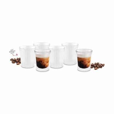 Avanti Rigato Double Wall Drinking Glasses 250ml 6 Pack Borosilicate