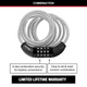 Master Lock Combination Bike Lock - 1.8m x 8mm Braided Steel - Keyless Security