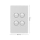 Deta S Line Gloss White Quad Vertical Wall Switch Gloss White – view 4