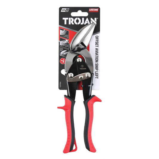 Trojan Offset Left Aviation Snip - 1.2mm Cutting Capacity - Steel - TJQ70034 - Auzzistore