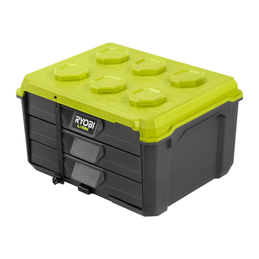 Ryobi Link 3 Drawer Toolbox - Modular Storage - 390mm x 490mm - Durable - Auzzistore
