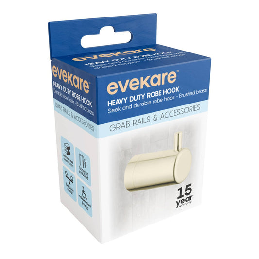 Evekare Brushed Brass Heavy Duty Robe Hook - 70mm x 50mm x 90mm - Durable – view 2