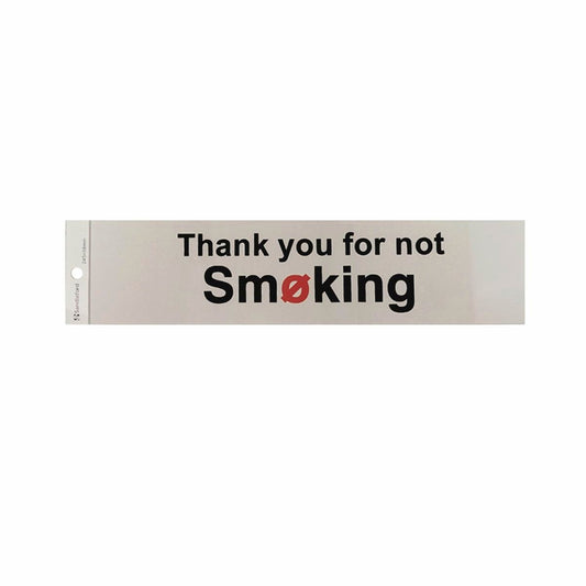 Sandleford Self Adhesive Sign - Thanks for Not Smoking - Silver - 245 x 58mm - Auzzistore