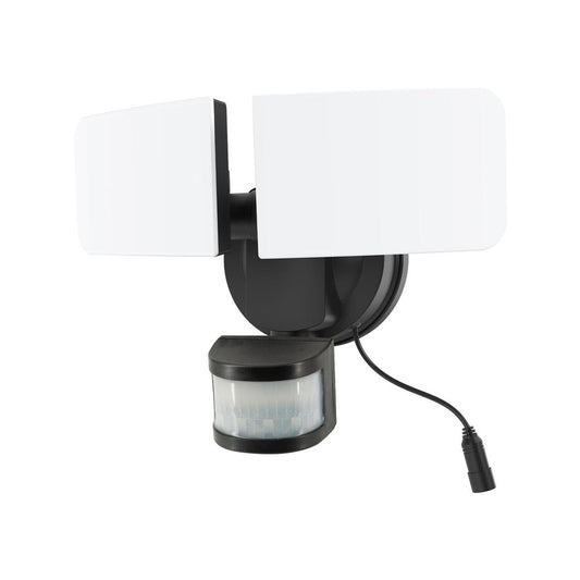 Arlec Solar Hybrid Powered Ketupa Twin Head Security Floodlight 1000 Lumens - Black - Weather Resistant - Auzzistore