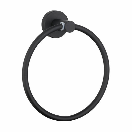 Mondella Matte Black Resonance Towel Ring - 155mm x 175mm x 60mm - Metal