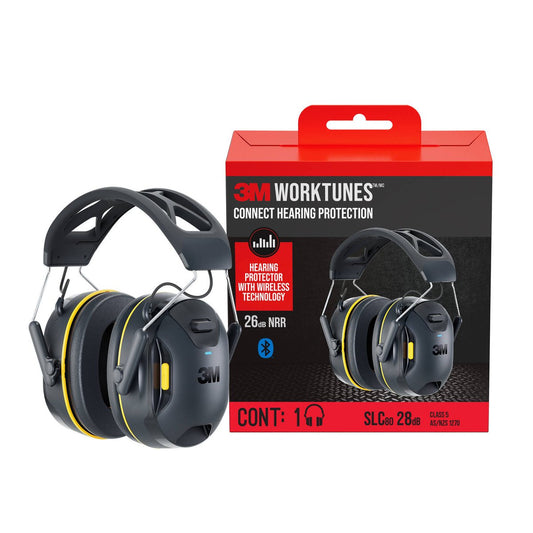 3M WorkTunes Connect Wireless Hearing Protector - Bluetooth - 90570 DC - Water & Dust Resistant - USB-C Charging