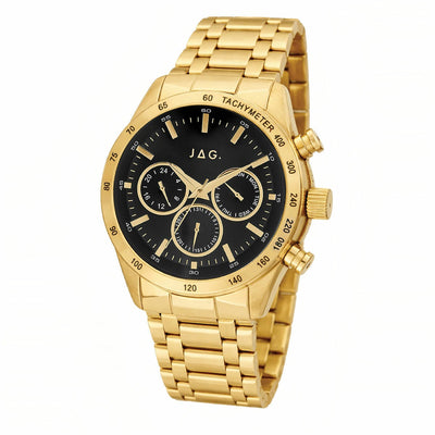JAG Alain Mens Chronograph Watch Black Dial Gold Stainless Steel J2330A