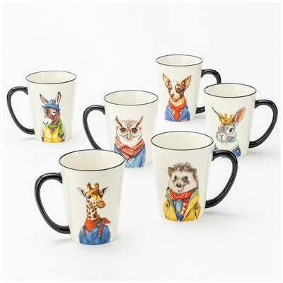 Signature Housewares Animal Coffee Mugs 6 Pack 503mL Stoneware