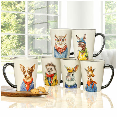 Signature Housewares Animal Coffee Mugs 6 Pack 503mL Stoneware