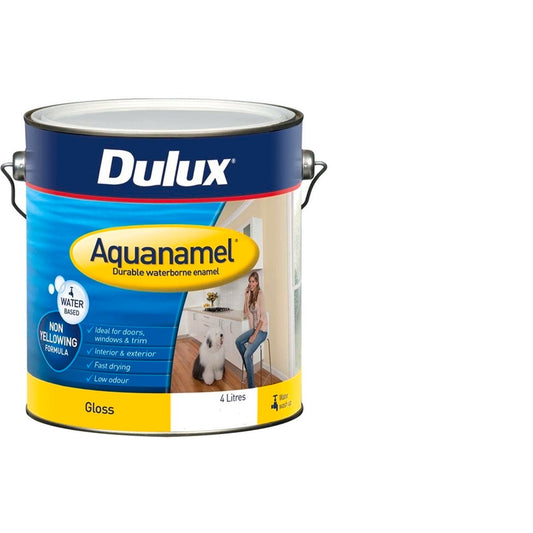 Dulux Extra Bright Gloss Aquanamel Enamel Paint 4L Water-Based Durable - Auzzistore