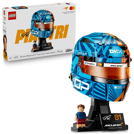 LEGO McLaren Mastercard F1 Team Oscar Piastri Helmet Building Set 793 Pieces 43017