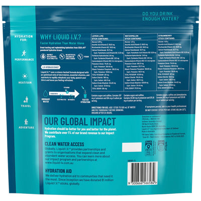 Liquid I.V Hydration Multiplier Electrolyte Powder Drink Mix 30 Sachets Variety Pack