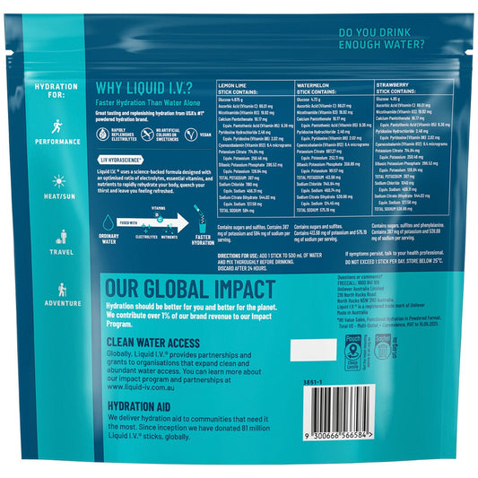 Liquid I.V Hydration Multiplier Electrolyte Powder Drink Mix 30 Sachets Variety Pack — image 2