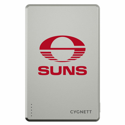 Cygnett 5K Slim Magnetic Power Bank Gold Coast Suns AFL 15W Wireless CY5366PBCHE
