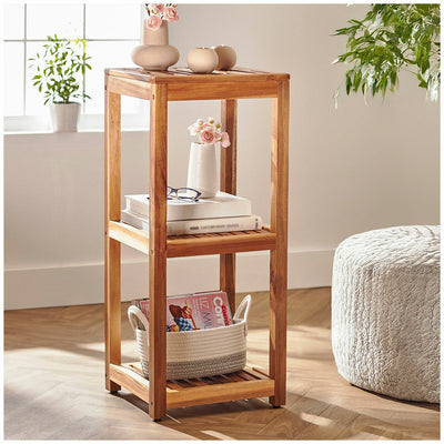 Mesa Acacia 3 Tier Shelf Solid Wood Storage Unit 49.9kg Capacity