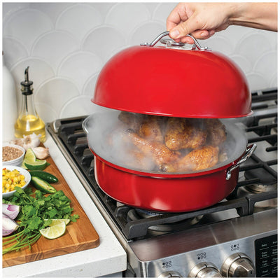 Nordic Ware Deluxe Kettle Smoker 5 Woodchip Flavours Aluminised Steel Stovetop