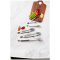 Prepworks Stainless Steel Kitchen Tongs 5 Piece Set Silicone Heads Locking