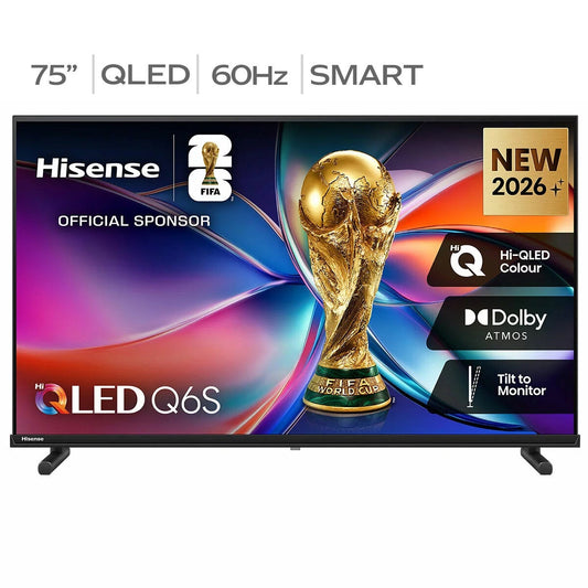 Hisense 75 Inch QLED 4K UHD Smart TV Dolby Vision Dolby Atmos VIDAA Q6S Series 75Q6SAU