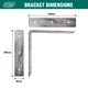 Carinya Galvanised Angle Bracket 200x200mm Heavy-Duty Steel Support