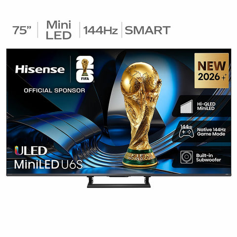 Hisense 75 Inch U6S Mini LED 4K Smart TV Hi-QLED 144Hz 75U6SAU