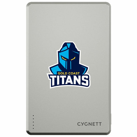 Cygnett NRL 5K Magnetic Power Bank Gold Coast Titans Wireless Charging CY5828PBCHE