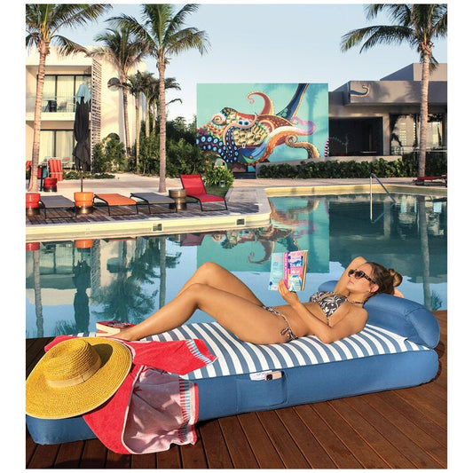 Spire Adalus Luxury Pool Lounge Blue Stripe UV Resistant Olefin 120kg Load — image 2